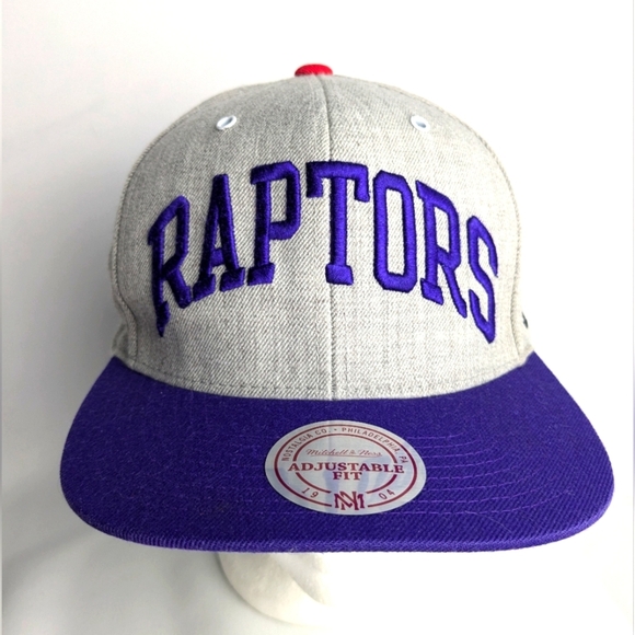 MITCHELL & NESS Toronto Raptors Basketball Cap One Size Gray And Purple - Picture 1 of 8